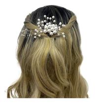 Arranjo Grinalda Cabelo De Noiva Presilha Enfeite Pérola A35