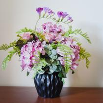 Arranjo Hortência Rosa com Lilás
