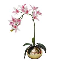 Arranjo Luxo de flores Orquídea realista e vaso Zoe - La Caza Store