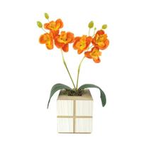 Arranjo Mini Orquídea em Vasinho Quadrado Cachepot