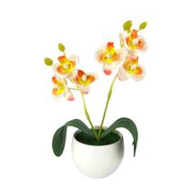 Arranjo Mini Orquídea vasinho de plástico melamina redondo - Nacional