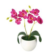Arranjo Mini Orquídea vasinho de plástico melamina redondo