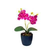 Arranjo Mini Orquídeas Diversas Cores Flor Artificial Decoração Vaso Duravel Sofisticada Resistente Arranjo Mini Orquídeas Diversas Cores Flor Artificial Decoração Vaso Duravel Sofisticada Resistente