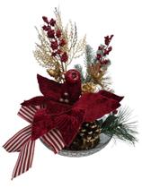 Arranjo Natalino Flor Vermelha Azevinhos 30cm Arranjo Natalino Flor Vermelha Azevinhos 30cm