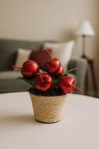 Arranjo Natalino Mini Vaso Sisal Maçã Decorativa Natal Vermelho Arranjo Natalino Mini Vaso Sisal Maçã Decorativa Natal Vermelho