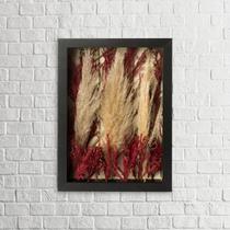 Arranjo no Quadro Flores Secas Capim dos Pampas 21x30 Arranjo no Quadro Flores Secas Capim dos Pampas 21x30