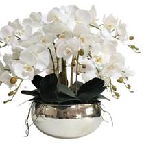Arranjo No Vaso Cascata de 8 Flores Orquídeas Brancas Real