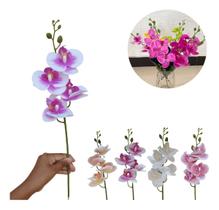 Arranjo Orquídea Artificial 3D silicone toque Real Haste 4 Flores nao desbota nem amarela