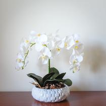 Arranjo Orquídea Branca 2 Hastes - Divina Mãe Decorações