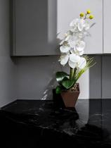 Arranjo Orquídea Branca Silicone Toque Real Vaso Orquídea Arranjo Orquídea Branca Silicone Toque Real Vaso Orquídea