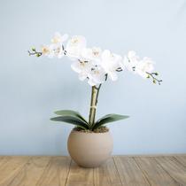 Arranjo Orquídea de Silicone Branca no Vaso Fendi Formosinha Arranjo Orquídea de Silicone Branca no Vaso Fendi Formosinha