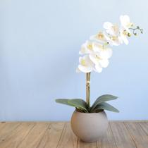 Arranjo Orquídea de Silicone Branca no Vaso M Fendi Formosinha Arranjo Orquídea de Silicone Branca no Vaso M Fendi Formosinha