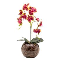 Arranjo Orquídea Haste Tripla Silicone 3D Vaso Vidro Decorativo - Floralis