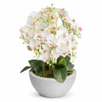 Arranjo Orquídea Silicone Toque Real 3D Vaso Decorativo Montado Centro de Mesa Flor Artificial Lilas Arranjo Orquídea Silicone Toque Real 3D Vaso Decorativo Montado Centro de Mesa Flor Artificial Lilas