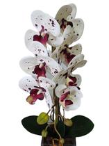 Arranjo Orquídea Silicone Vaso de vidro 45 cm