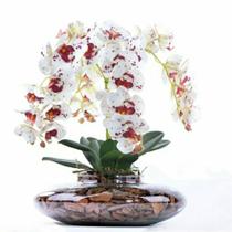 Arranjo Orquídeas De Silicone 4 Unidades Para Mesa Com Vaso - ZENT FUTURE
