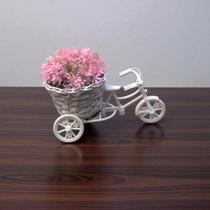 Arranjo Pequeno Delicado Buchinho Flores Rosa Vaso Bicicleta Folha Folhagem