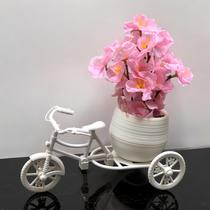 Arranjo Pequeno Flores Cerejeira Sakura Artificiais Mini rosas flor decoração folhagem Vaso Bicicleta