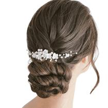 Arranjo Tiara Cabelo Prateada Strass Arranjo Noiva Madrinha