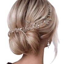 Arranjo Tiara de Cabelo Enfeite Noivas Debutante Fio Strass