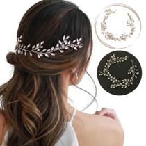 Arranjo Tiara Enfeite de Cabelo Delicado Pedrarias Noiva - LM