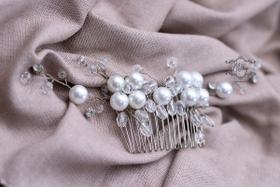 Arranjo Tiara Prata Grinalda Pente Cabelo Noiva A12