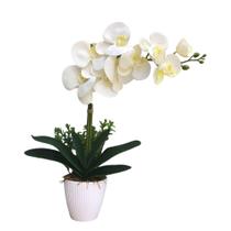 Arranjo Vaso De Orquídea Branca Artificial Decoração Mesa - Studio11 Flores