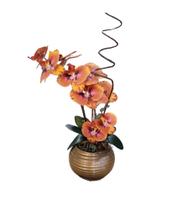 Arranjo Vaso de Orquídea C/Pétalas de silicone - Eli Presentes e decorações