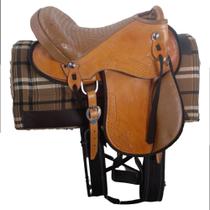 Arreio Australiano De Couro Com Arreata Completa 15 Polegadas Arreio Australiano De Couro Com Arreata Completa 15 Polegadas