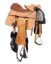 Arreio Cutiano Campista Couro Em Inox Ideal Para Cavalgada