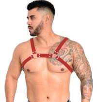 Arreio masculino cratos harness vermelho - Hard