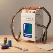 Arrematadeira Industrial de Fios Lanmax Portátil com 2 Cabeças 2 Motores Corte e Sucção