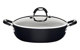 Arrozeira tramontina mônaco induction em alumínio com revestimento interno e externo antiaderente starflon premium preto com tampa 28 cm 4,2 l