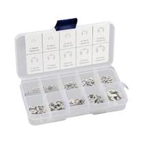 Arruela De Retenção Tipo E Em Aço Inoxidável 304, 120 Peças, M1.5-M10, Tipo Aberto Para Fixação De