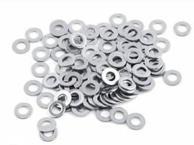 Arruela Lisa 1/4 Aço Inox 304-A2- 100 Peças