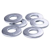 Arruela lisa aço zincada 1/4 poledasas - kit 100 unidades