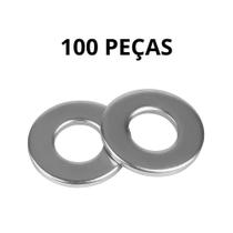 Arruela Lisa Inox 100 Peças