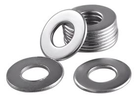 Arruela Lisa M8 Aço Carbono Zincada - Kit 10 Peças