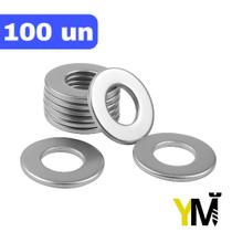 Arruela Lisa Zincada Tamanhos Variados 100 Peças