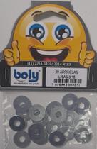 Arruelas Lisas Zincadas de Aço 3/16" Kit 20 Pçs Boly Ref. 271