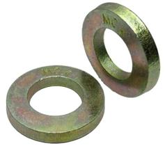 Arruelas planas SAE Grau 8 extra espessas 1/4" zincadas amarelas Arruelas planas SAE Grau 8 extra espessas 1/4" zincadas amarelas