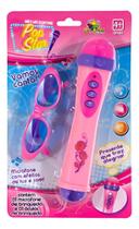 Art Brink Microfone Infantil Com Óculos Luz E Som Menina Pop