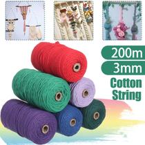 Art Cord Twisted String 200 m de algodão natural colorido