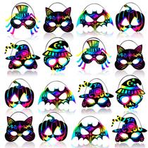 Art Craft Kit Max Fun Halloween Rainbow Scratch Mask Kit para crianças