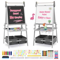 Art Easel FUNLIO Anti-Warping Kids, 3 alturas, ajustável, cinza Art Easel FUNLIO Anti-Warping Kids, 3 alturas, ajustável, cinza