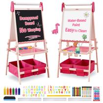 Art Easel FUNLIO Anti-Warping Kids, 3 alturas, ajustável, rosa