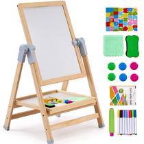 Art Easel VEVOR para crianças 2 em 1 de madeira frente e verso com acessórios Art Easel VEVOR para crianças 2 em 1 de madeira frente e verso com acessórios