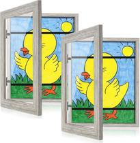Art Frame GULETHUN Kids, 9 x 12 polegadas, abertura frontal, pacote com 2 unidades, madeira clara Art Frame GULETHUN Kids, 9 x 12 polegadas, abertura frontal, pacote com 2 unidades, madeira clara