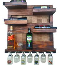 / Art & Lar / Adega de Parede Bar Vinhos Taças Garrafas
