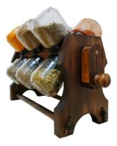 / Art & Lar / Kit Porta Temperos 12 Potes Manivela
